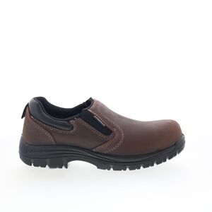 Avenger Mens Foreman Slip-On Composite Toe Brown Shoes (NWT)